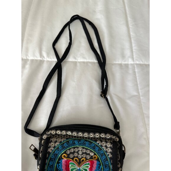 Handmade Embroidered Floral Crossbody Purse Adjustable Strap festival Hippy boho - Picture 8 of 15